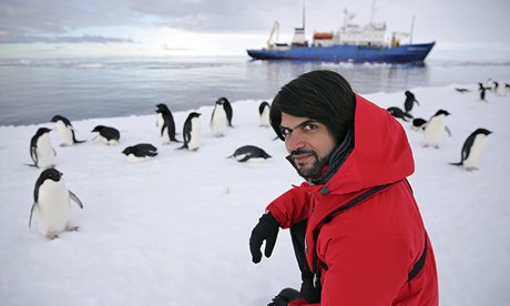 Antarctica Live: Alok Jha with penguins