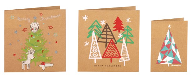 3 kraft trees charity cards